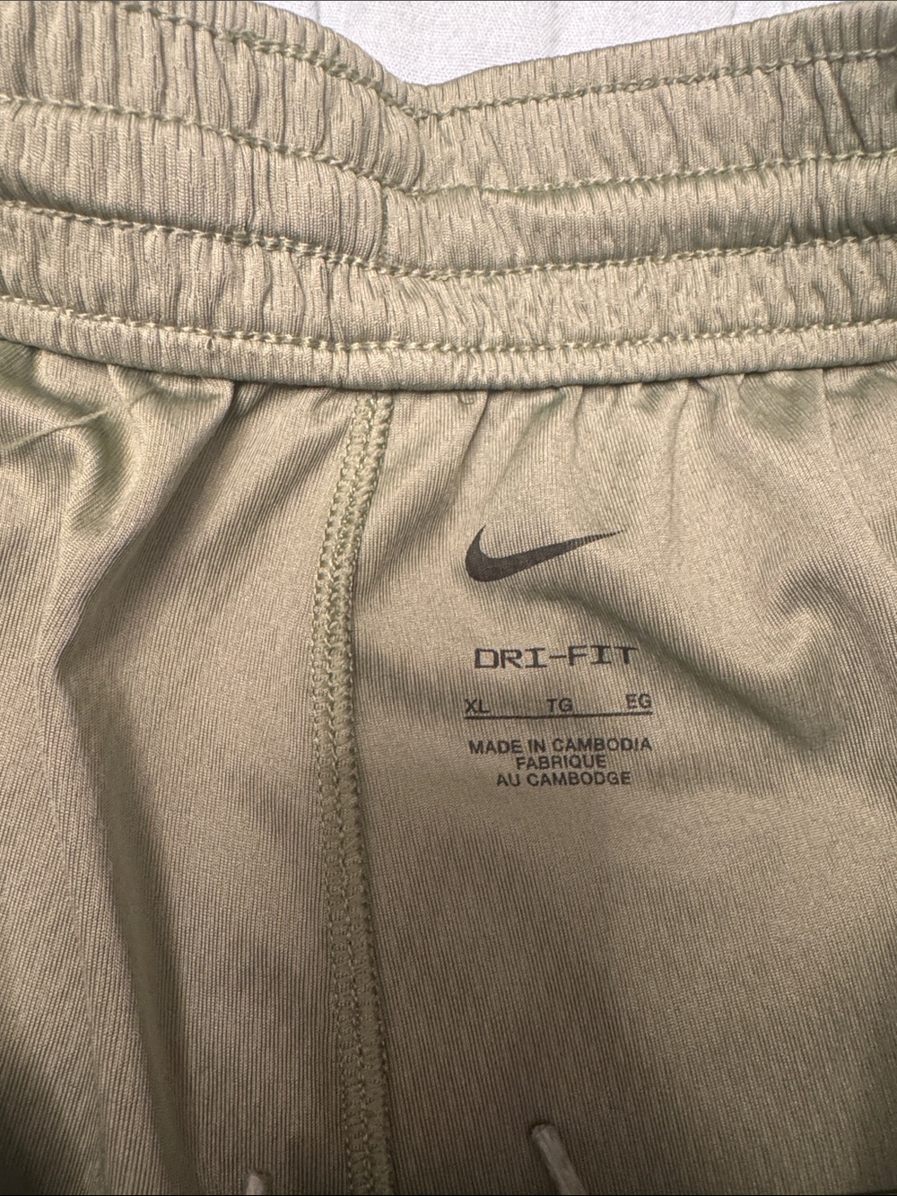 Nike Olive Dri-FIT Athletic Shorts with White Swoosh - Picture 2 of 6